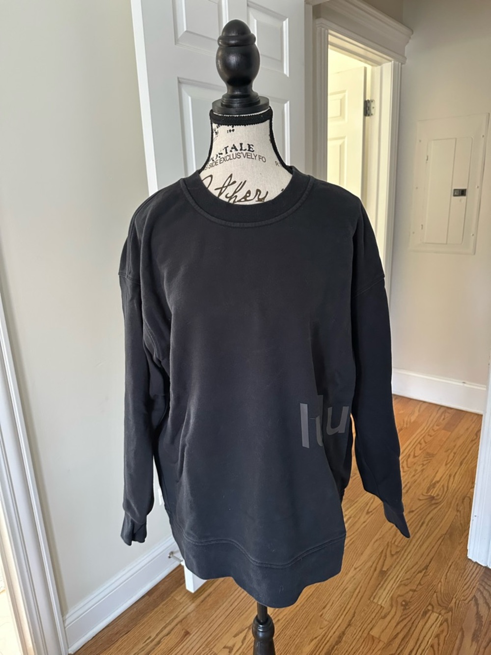 lululemon athletica Black Crewneck Pullover with Subtle Logo